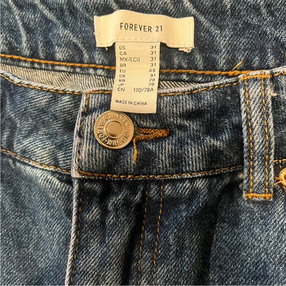 Forever 21 Distressed Blue Denim Shorts - Picture 4 of 5